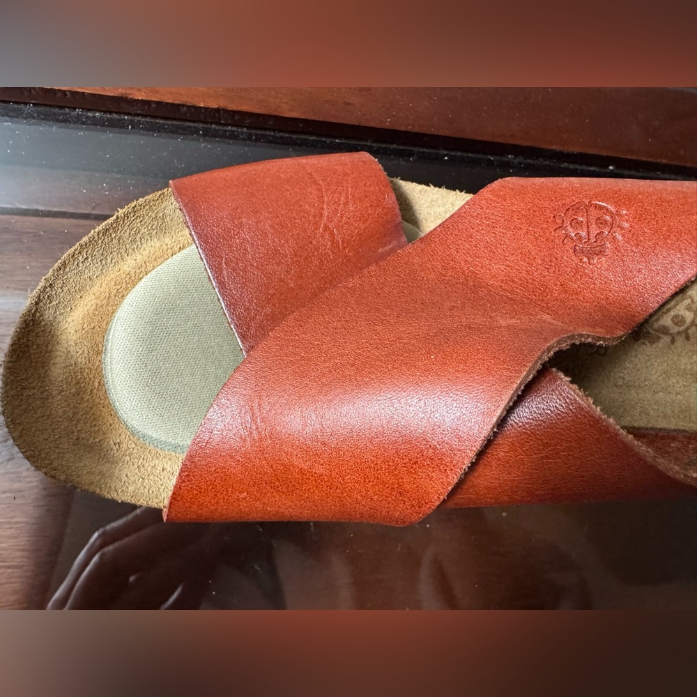 Yokono Genuine Leather Brown Wedges Slip-on Sandals - Great Condition! - Picture 6 of 8